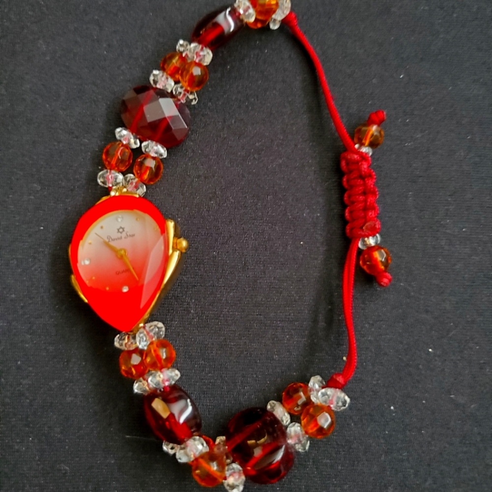 Womens beaded bracelet watch